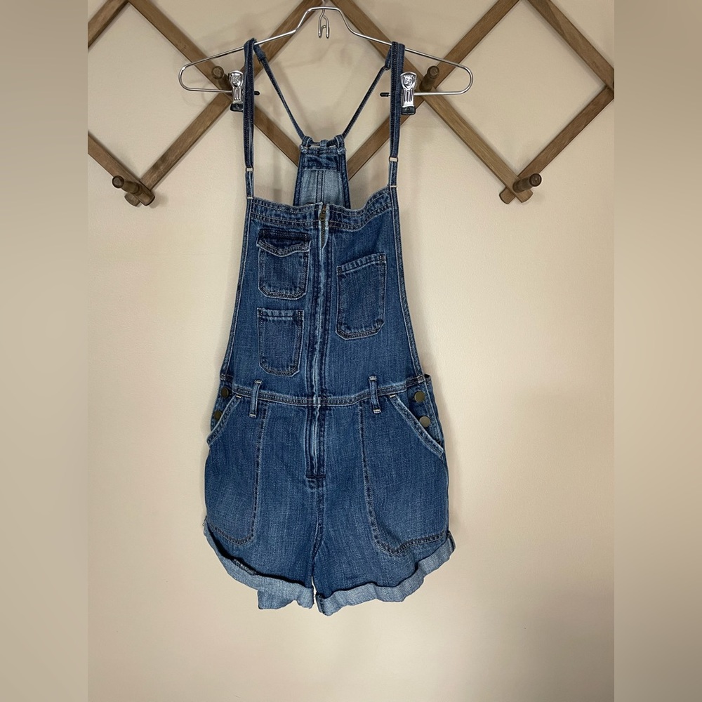 Abercrombie & Fitch Blue Jean Shorts Overalls